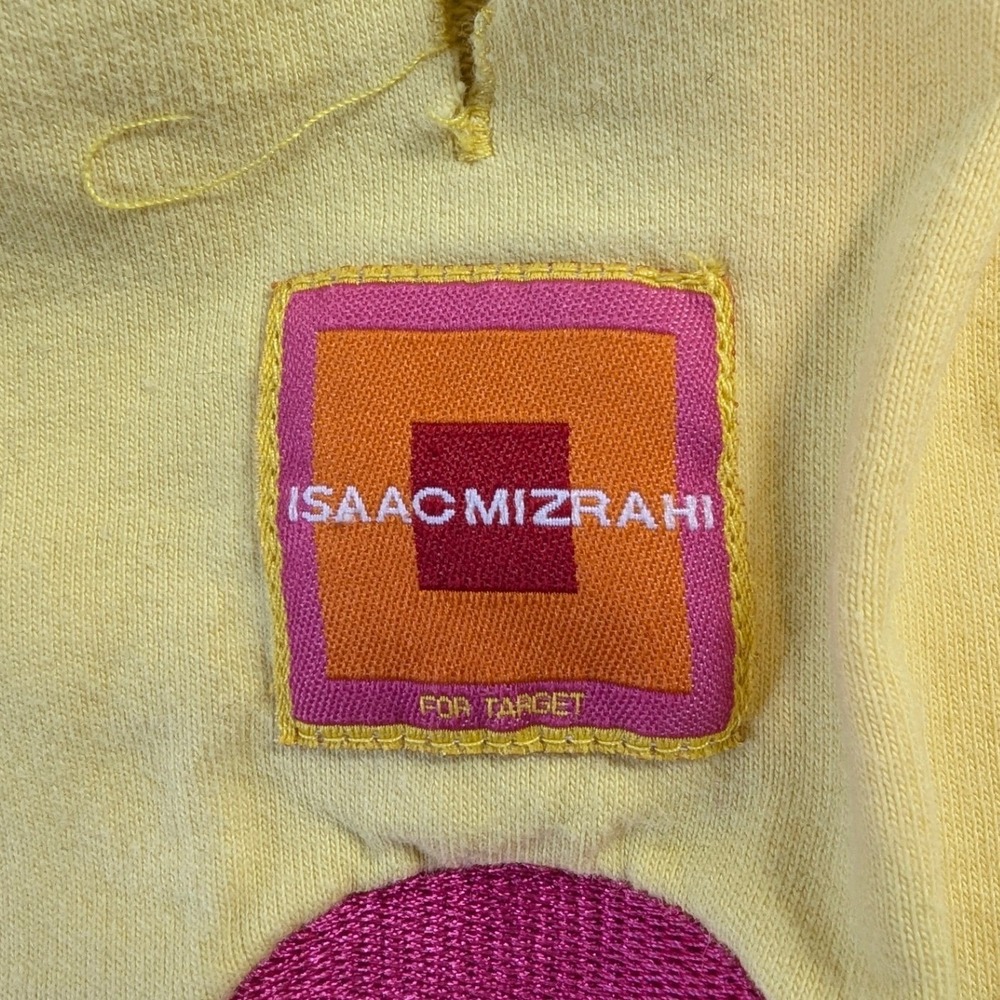 Isaac Mizrahi Yellow Dog Hoodie Small Embroidered 9 Graphic Sweatshirt - Picture 5 of 6